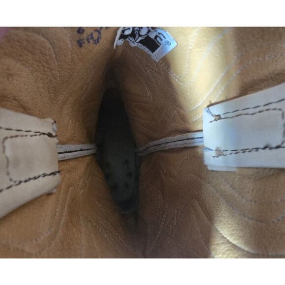 Vintage FRYE Tan Red Leather Bench Crafted Cowgirl Western Ladies Boots Sz 6B - Picture 13 of 16